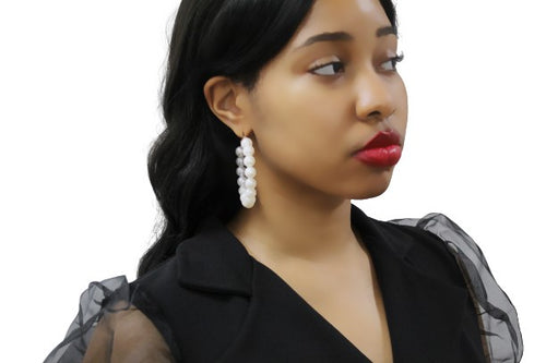 Pearl Hoop Earrings | Stylish Women's Jewelry | Glam Society Collection