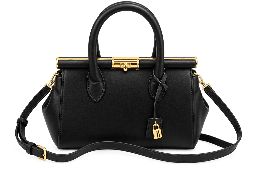 Black Structured Satchel Handbag – Lumivelle Celeste | Glam Society