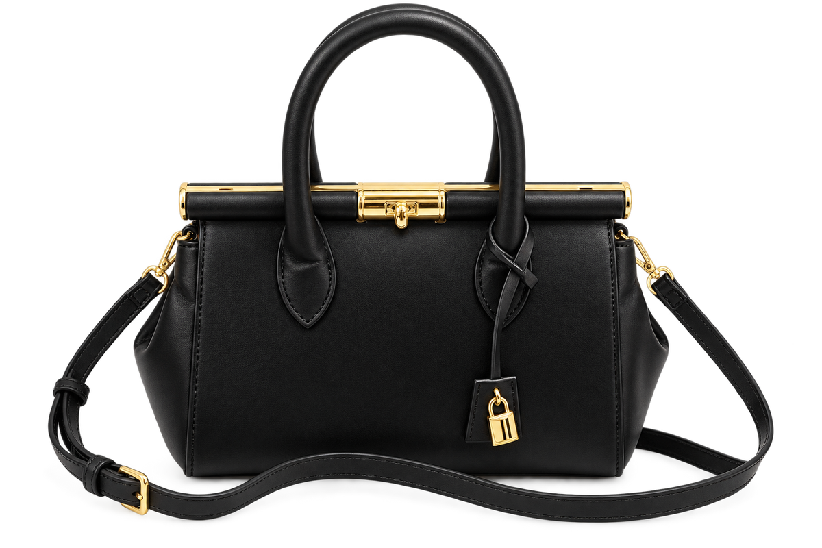 Black Structured Satchel Handbag – Lumivelle Celeste | Glam Society
