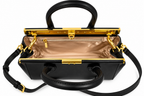 Black Structured Satchel Handbag – Lumivelle Celeste | Glam Society