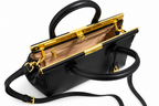 Black Structured Satchel Handbag – Lumivelle Celeste | Glam Society