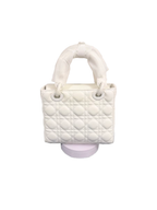 Lumivelle™ ÉLANTRA white quilted handbag with structured silhouette and stylish handles